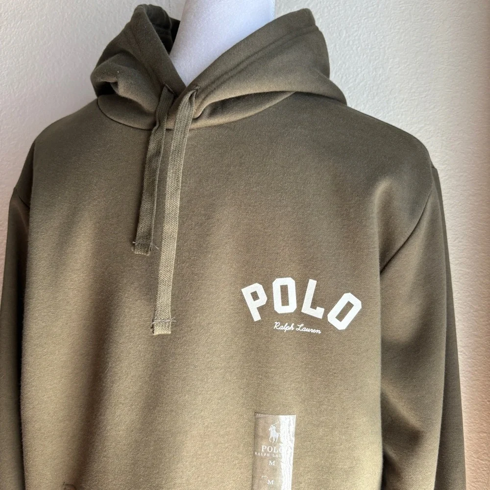 NEW POLO Ralph Lauren Men’s Olive Green Pullover Logo Hoodie M